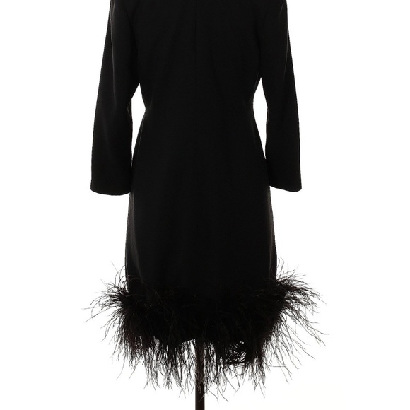 Victor Costa Feather Hem Cocktail Wedding Party Dress - Picture 6 of 6